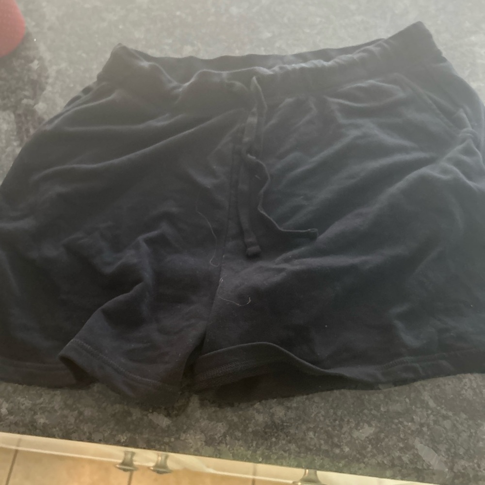 OLD NAVY black knit drawstring shorts.